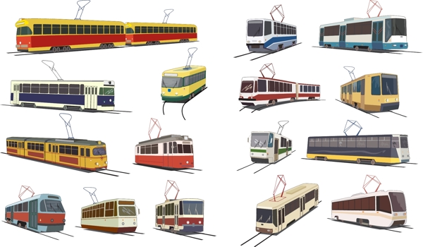 有軌電車矢量素材