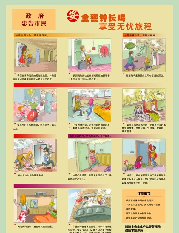 賓館安全消防知識示意圖圖片