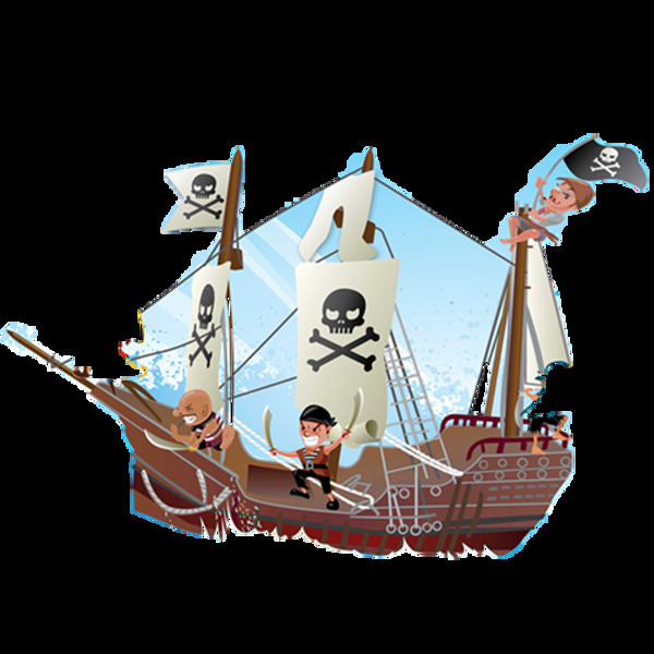 卡通海盗船高清素材