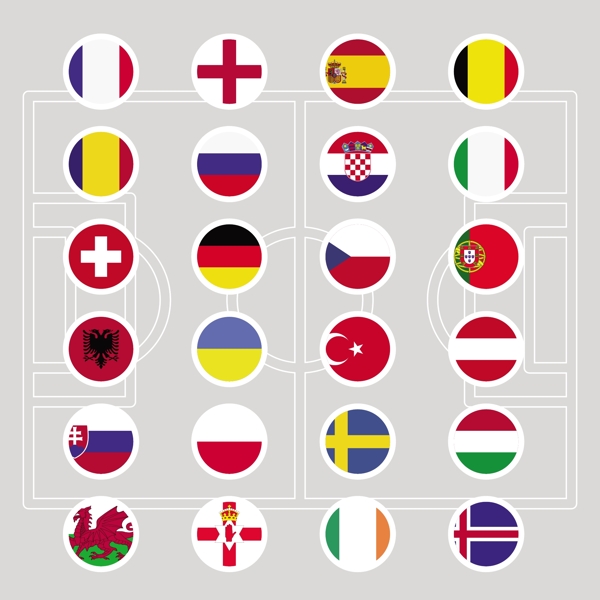 欧洲2016足球旗帜