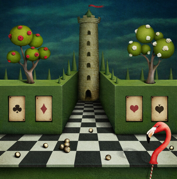 扑克牌城堡梦幻世界图片