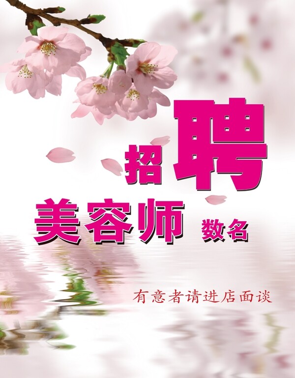 招聘美容師海報(bào)圖片