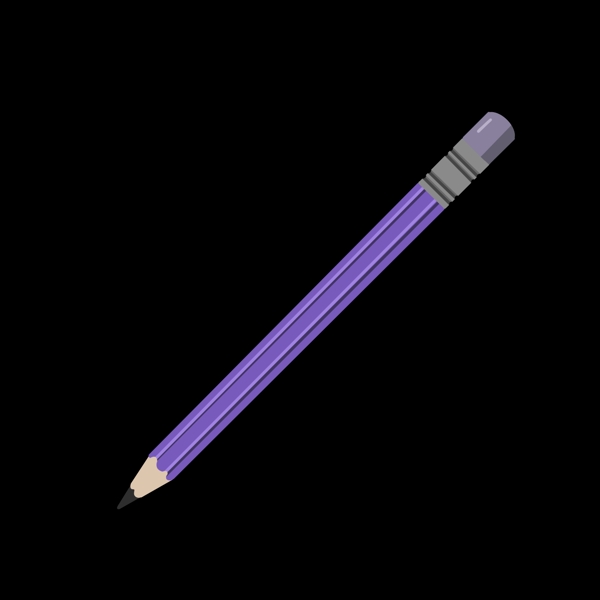 紫色的卡通画笔插画