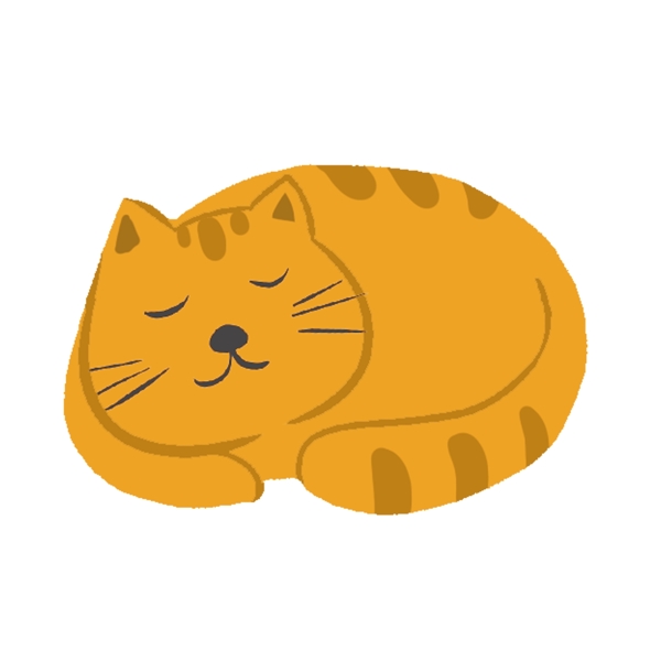 黄色动物猫猫睡觉