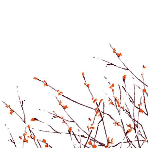 梅花装饰树枝元素图片