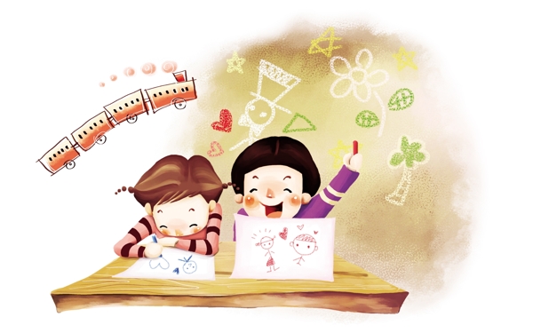 卡通兒童插圖圖片
