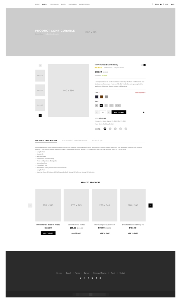 时尚网站产品介绍页面PSD模板