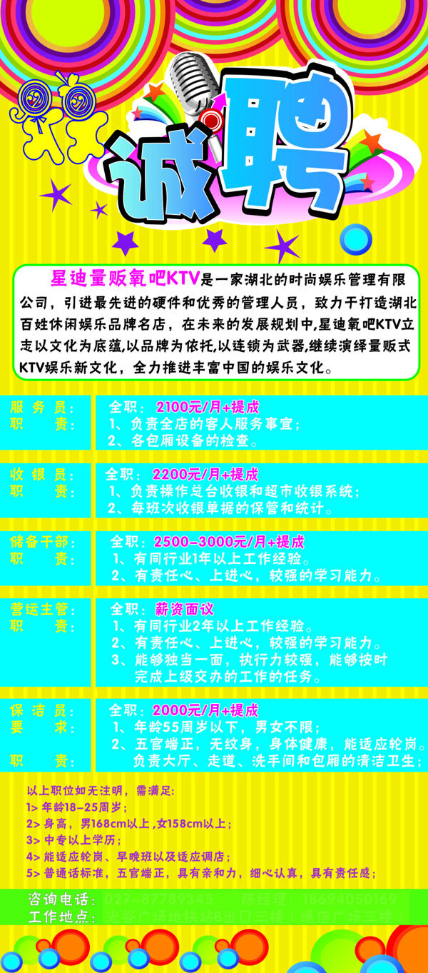 ktv招聘海報