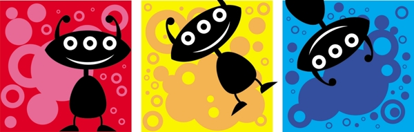 無(wú)框畫(huà)卡通三聯(lián)畫(huà)
