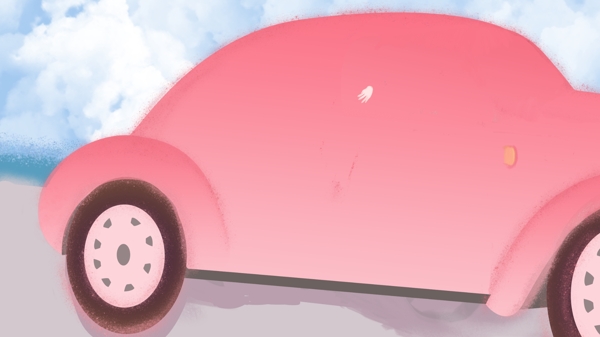 粉色可爱汽车广告背景