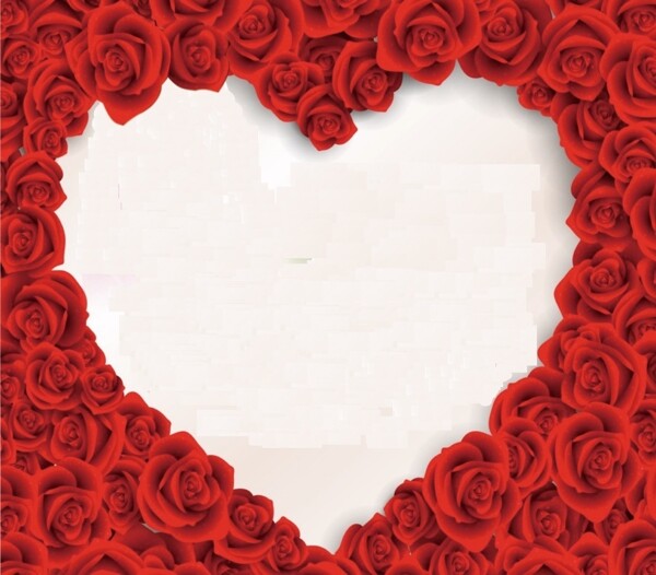 由玫瑰组合成的心包含了满满的爱