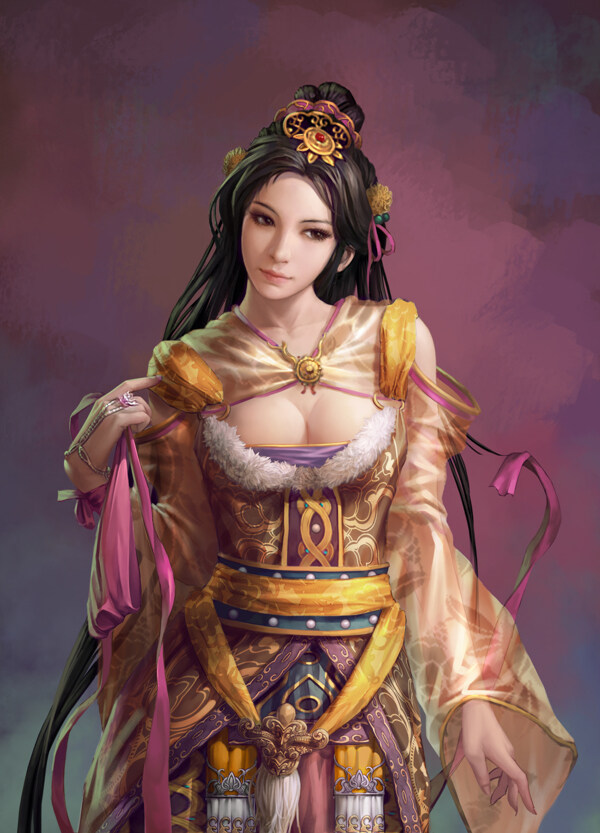 手繪美女圖片