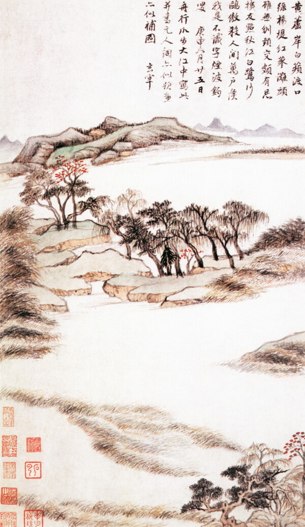 秋興八景圖山水畫中國(guó)古畫0557