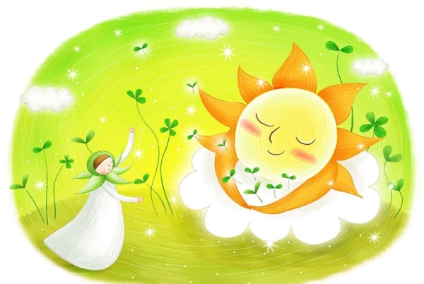 太阳公公和花仙子图片