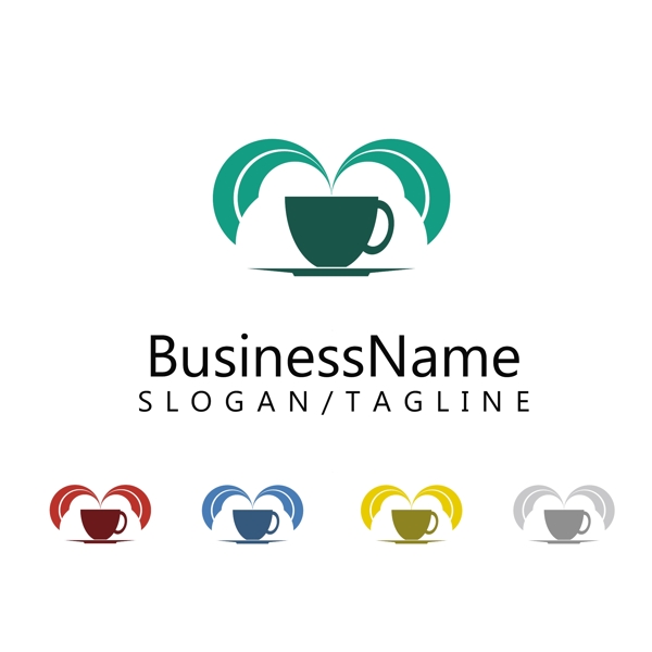 創(chuàng)意精美時尚咖啡店鋪logo設(shè)計矢量