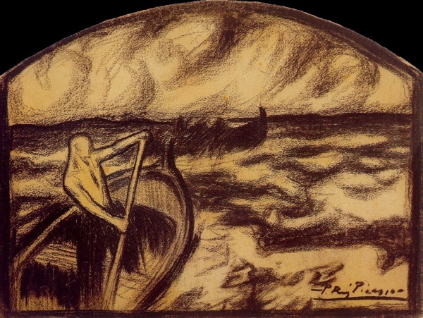 1900Etreounepas鍧眗e西班牙画家巴勃罗毕加索抽象油画人物人体油画装饰画