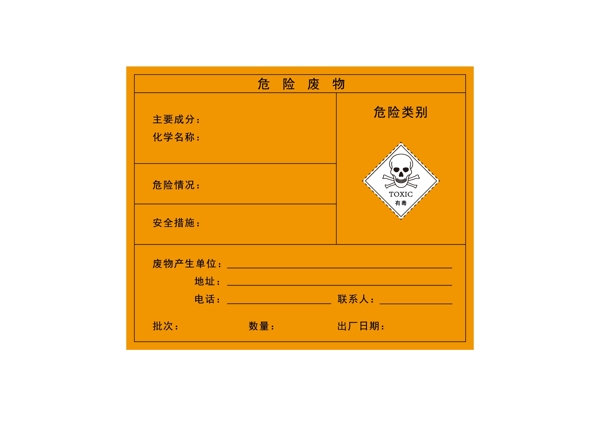 危险废物标签