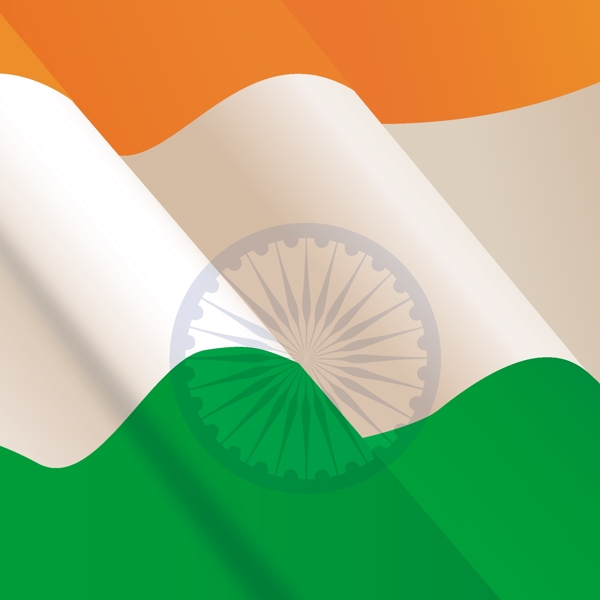 波浪式印度国旗的背景