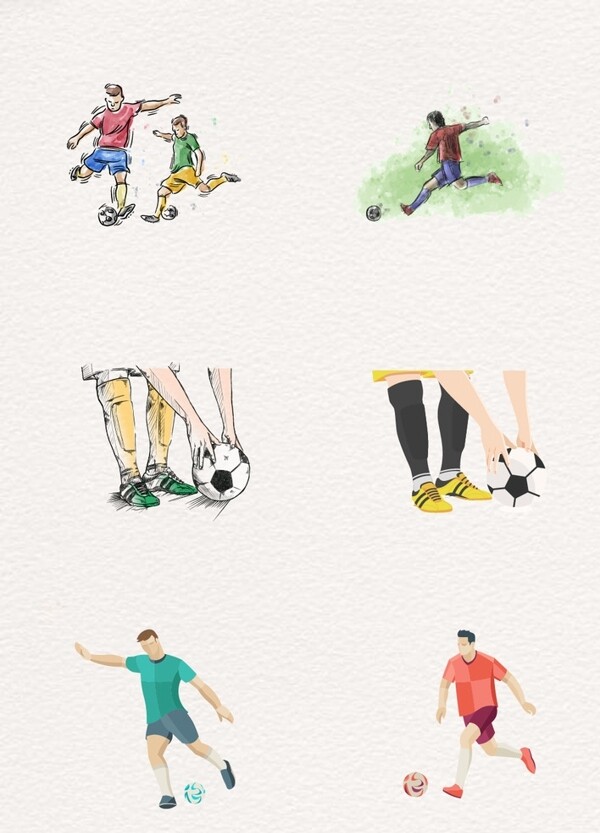 卡通手绘足球运动素材