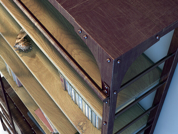 欧式木质书架