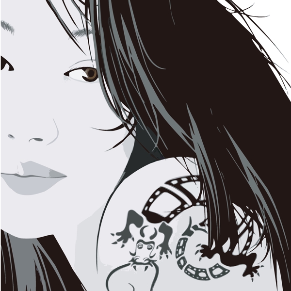 印花矢量圖時尚休閑女裝抽象免費素材