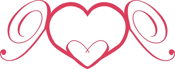心双心logo2个x红色花纹图片