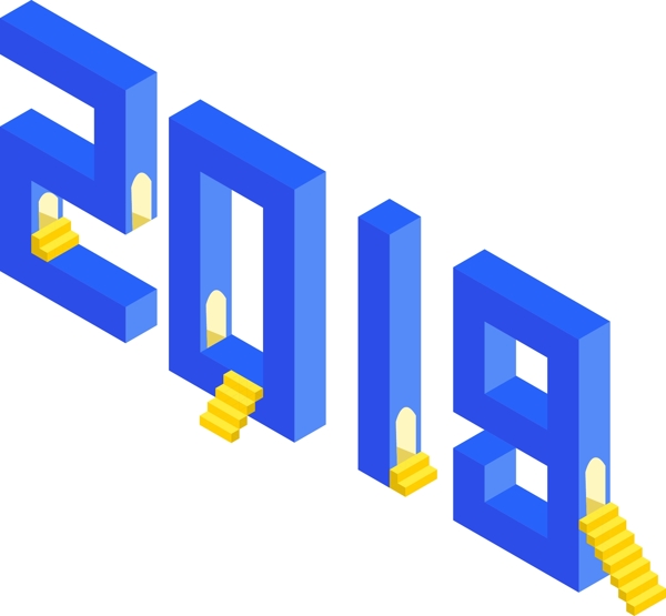 2.5D立體2019數(shù)字字設(shè)計(jì)