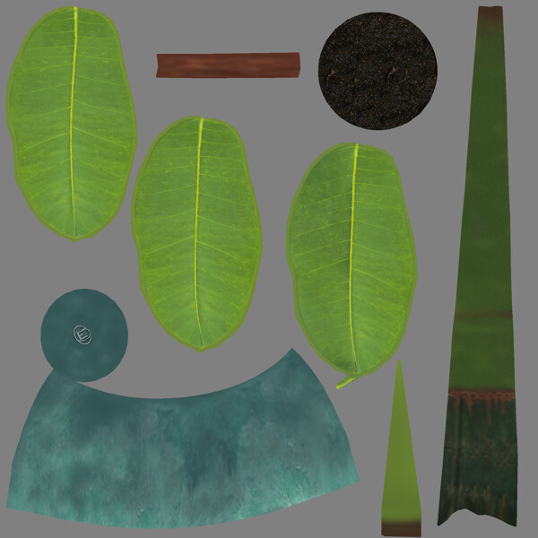 简约室内绿色盆栽模型素材