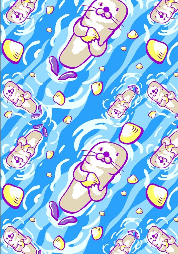河馬卡通矢量圖