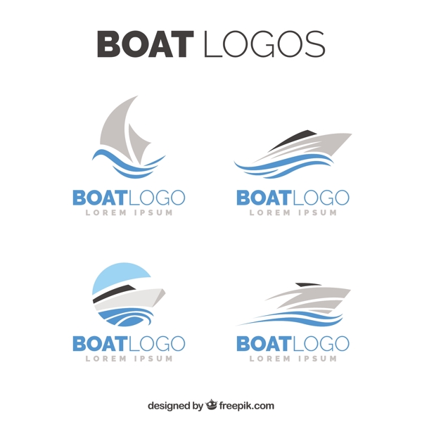 极简设计船标志logo
