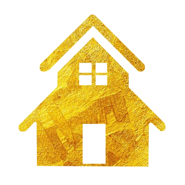 烫金色平面房子图标
