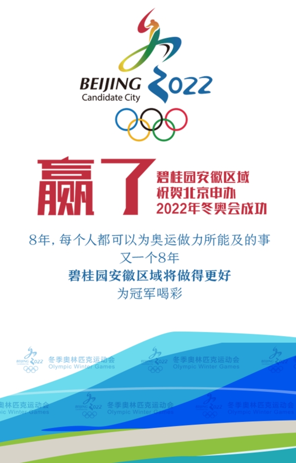祝贺北京申办冬奥会成功微信画面图片