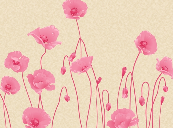 个性壁画大型壁画粉色花朵