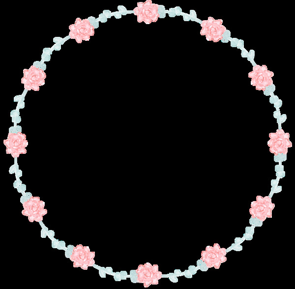 粉色浪漫花環(huán)png透明素材
