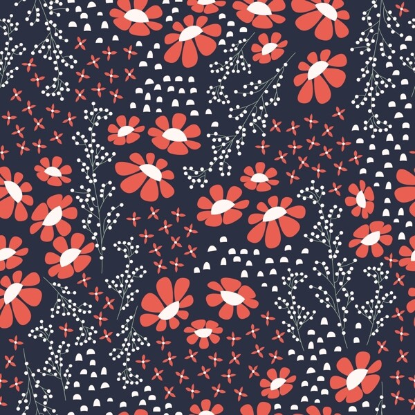 紅色花卉圖案素材