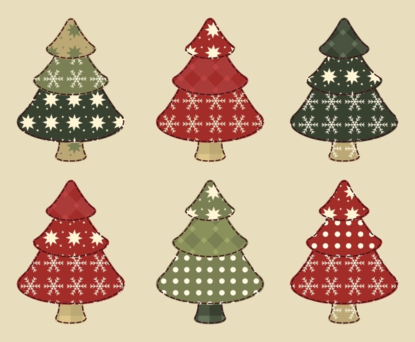 24款卡通圣诞树设计矢量素材