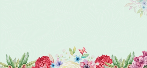 手绘花朵边框背景素材
