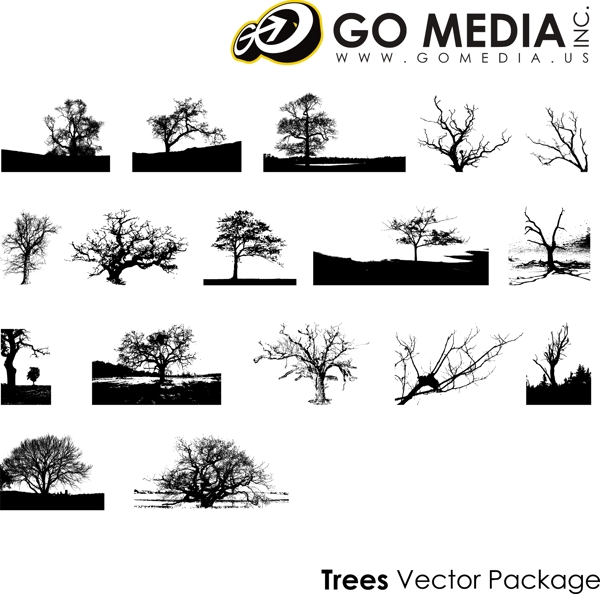 樹木剪影图片