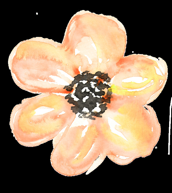 黃彩花蕊卡通透明素材