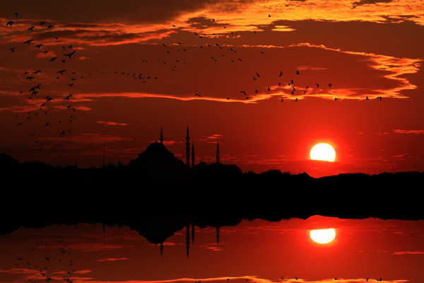 伊斯坦布尔日落风景图片