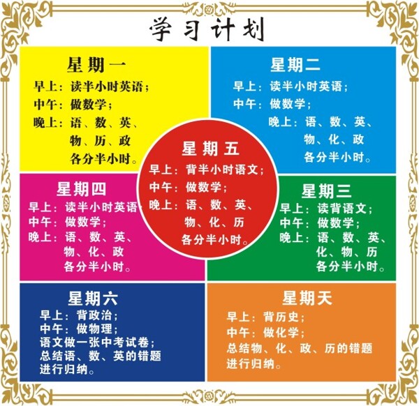 學(xué)習(xí)計劃圖