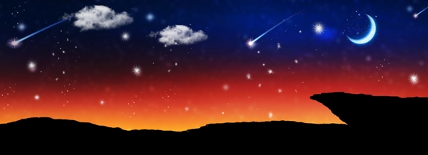 月色星空背景圖片