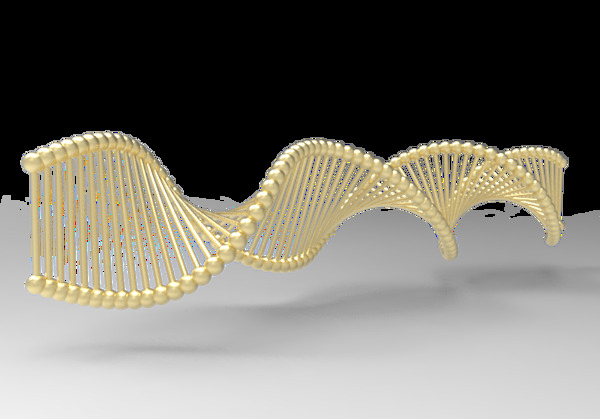 金色DNA螺旋结构免扣PNG