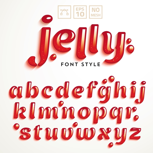 創(chuàng)意果凍字母設(shè)計(jì)矢量素材