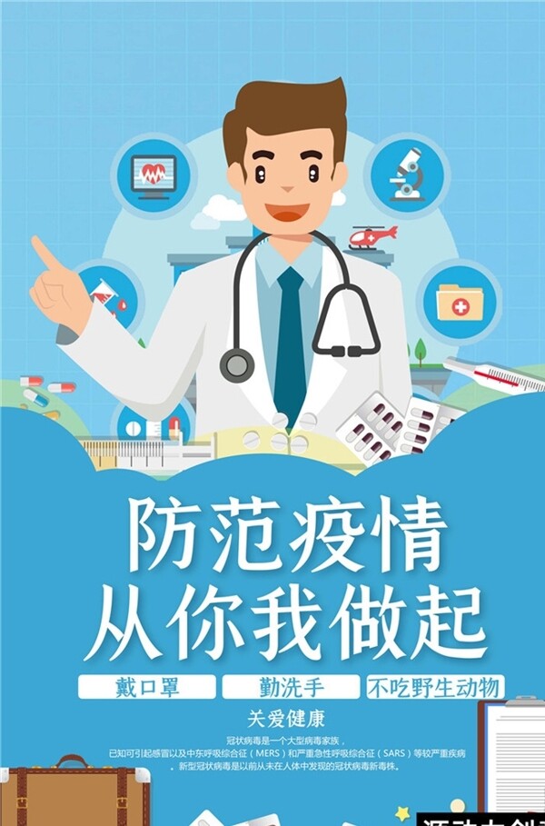 冠狀病毒防疫海報