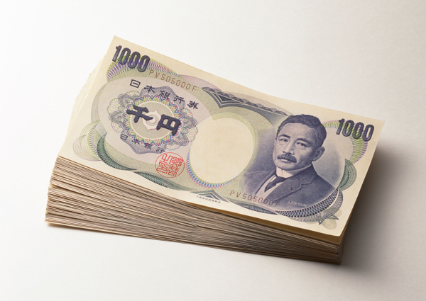 一打日本货币一千日元特写