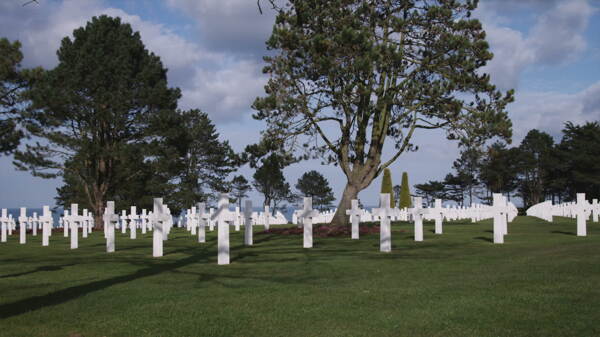 诺曼底美军公墓和二战纪念股票视频