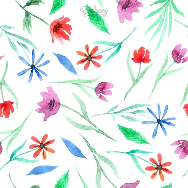 水彩花卉背景图案