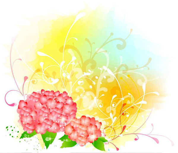 位圖色彩抽象花卉黃色免費(fèi)素材