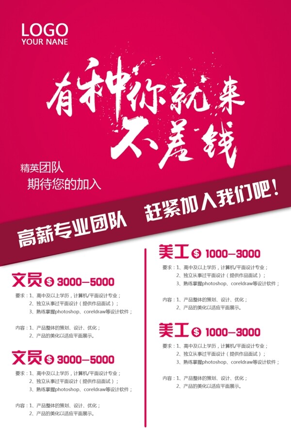 招聘海報圖片